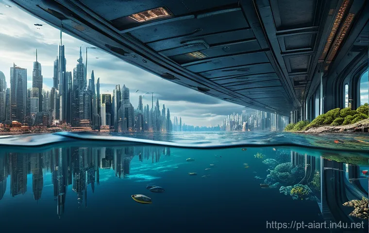 AI 예술과 알고리즘 - Prompt 1: Futuristic Underwater Cityscape with Art Deco Influence**