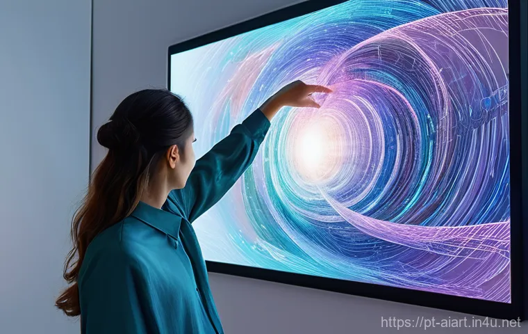 AI 예술과 체험형 미디어 - **Prompt:** "An individual, fully clothed in comfortable, modern attire, is deeply immersed in a vir...