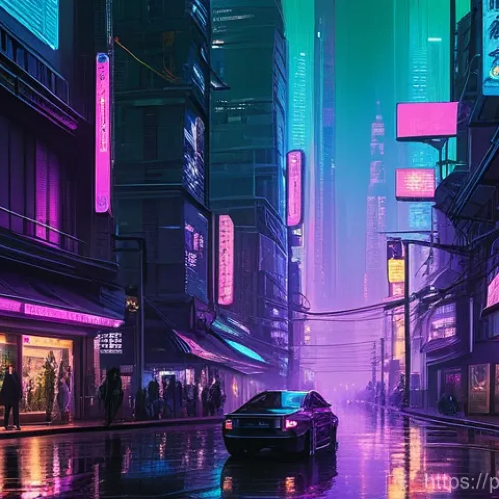 AI 예술과 AI 만화 제작 - **Cyberpunk Metropolis at Twilight:** A sprawling, futuristic cyberpunk metropolis seen during the e...