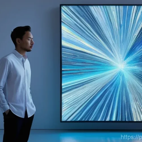 Home 26 AI 아트 경매 - **Algorithmic Muse in a Modern Studio:**
"A visually captivating digital painting rendered with ...