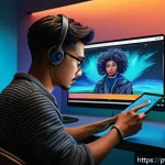 Home 21 AI 예술과 캐릭터 디자인 - A digital artist's creative studio showcasing a diverse collection of character sketches on multiple...
